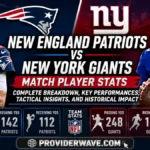 New England Patriots vs New York Giants Match Player Stats